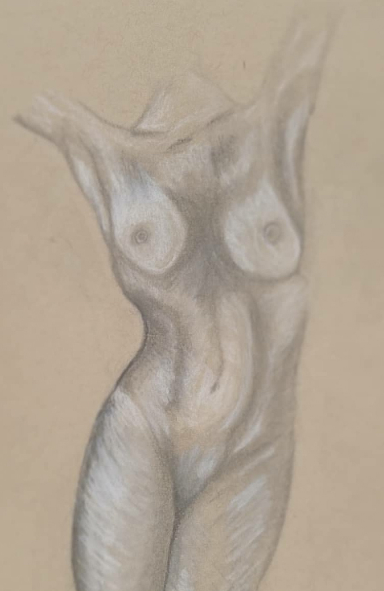 naked woman drawing