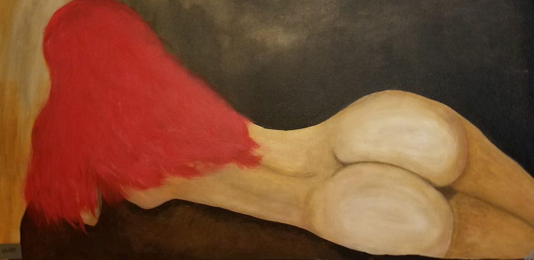 naked redhead woman painting